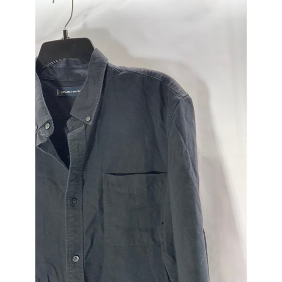 EVERLANE Men's Tall Black Solid Uniform Regular-Fit Button-Up Shirt SZ XL/T - Picture 3 of 8